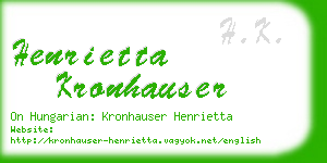 henrietta kronhauser business card